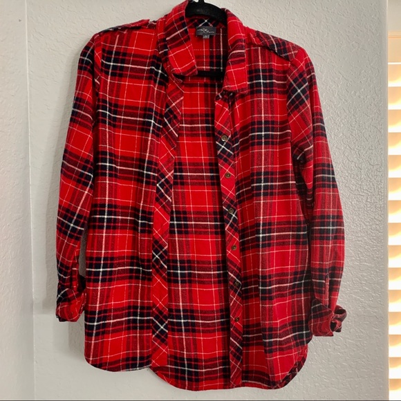Market & Spruce Red Flannel size small - Picture 3 of 8